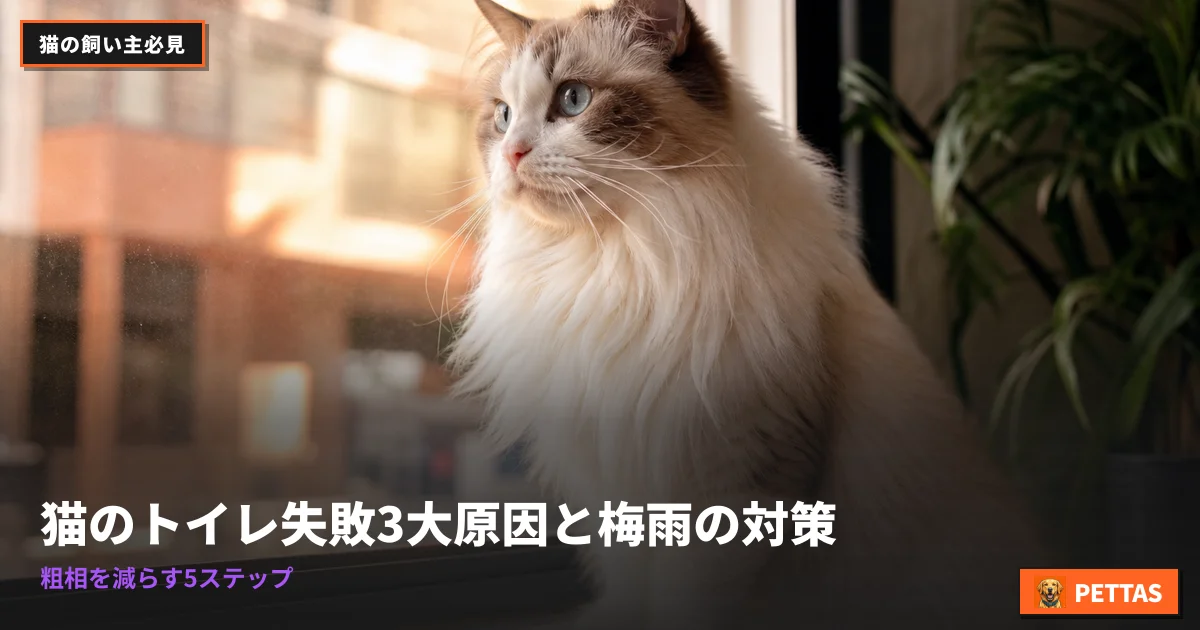 猫のトイレ失敗3大原因と梅雨の対策｜粗相を減らす5ステップ